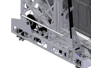 The greatest challenge in this system came from spatial constraints that required the motors to be put into the back of the robot out of the way of incoming totes. The four bars include the robot drive base, can acquirer arm, rod, and mount that attaches to the spur gear in the back. Design Accelerator was used to make calculations and AutoDesk was used to find the reaches of the arms in their configurations.